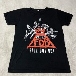 Fall Out Boy Monumentour 2014 Band Graphic T-Shirt Black Emo Alstyle Womens S